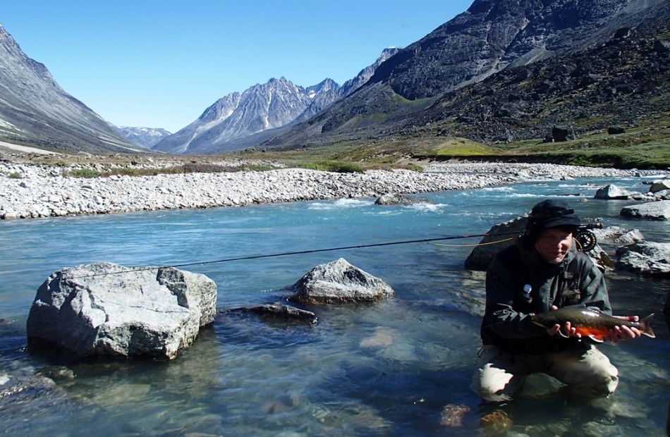 Arctic char fly fishing in Greenland